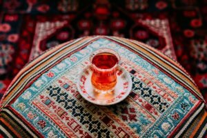 glass of turkish black tea. Black tea Variety.